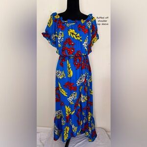 Beautiful, bright, dress. Dress up with heels or casual with flip flops